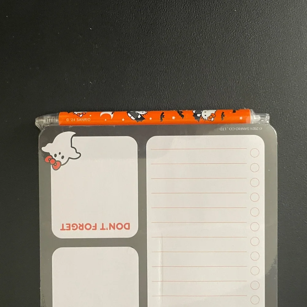 NWT SANRIO HELLO KITTY HALLOWEEN CHECKLIST NOTE TO DO LIST PADS PEN LOT OF 2